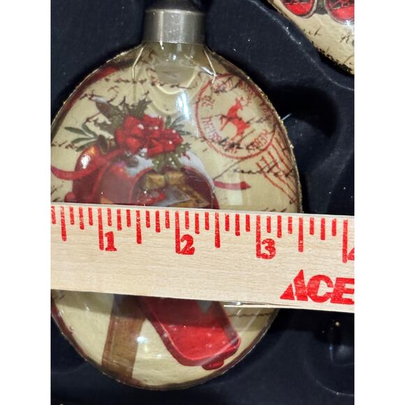Vintage Inspired Glass larger Christmas Ornaments Set Of 7 Costco country retro - Picture 8 of 11